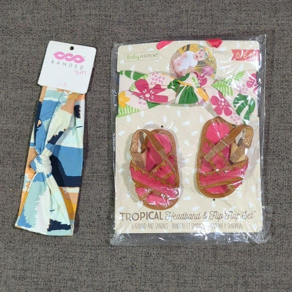 Newborn Girl Headbands & Shoes